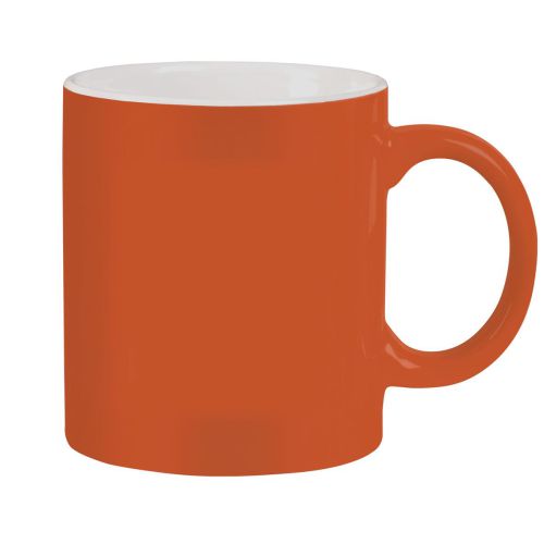 Orange und weiß bedruckte Kitty Tasse bestellen
